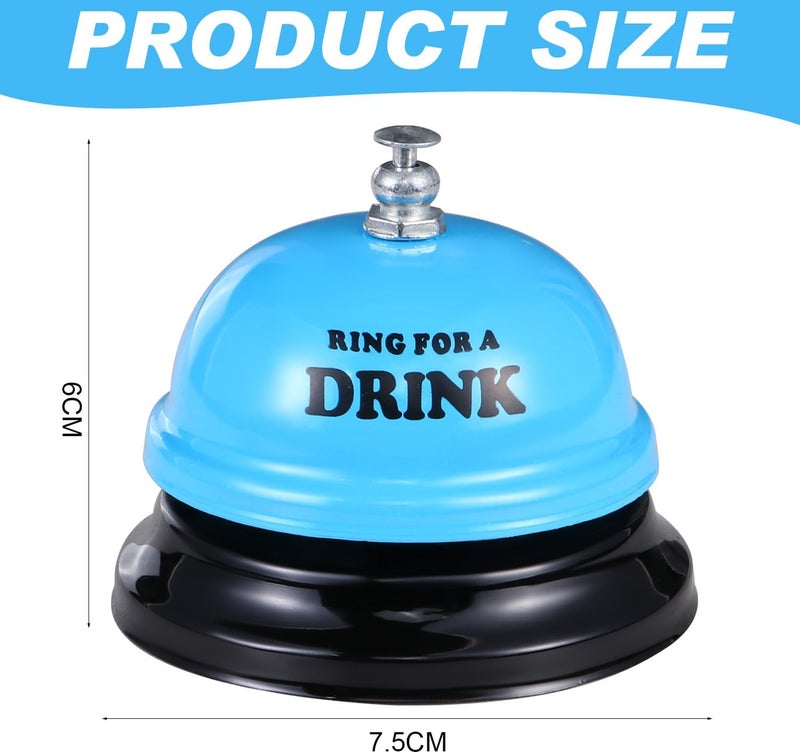 Arcjunys Call Bell Front Desk Bell for Service 2.95 Inch Service Bell for Desk Classroom Bell School Bell Dinner Bell for Hotel Restaurant Office School Reception Areas Kitchen Blue - Image 2